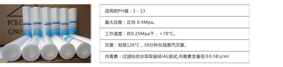 PP棉噴熔濾芯參數